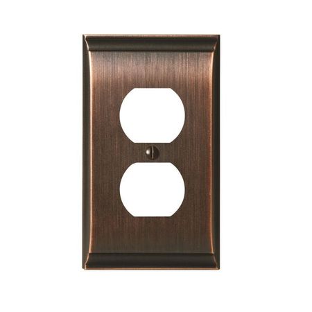 AMEROCK 1 Receptacle Wall Plates, Number of Gangs: 1 Zinc, Oil Rubbed Bronze Finish BP36508ORB