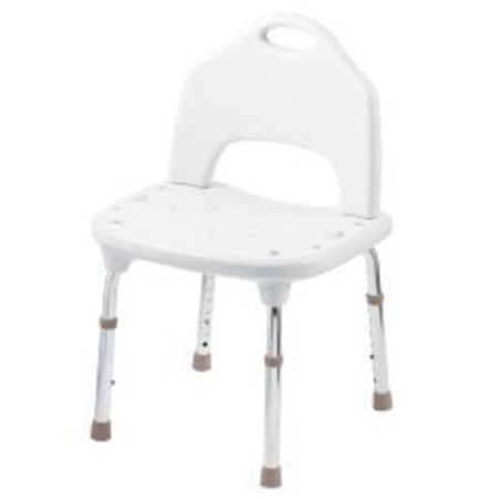 Moen 22.018" L, lustrous, ABS Plastic, Aluminum, EPDM, Stainless, Tool Free Shower Chair Glacier White DN7060