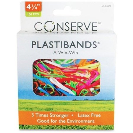 Conserve Plastibands, 4.25", Ast, PK100 SF6000