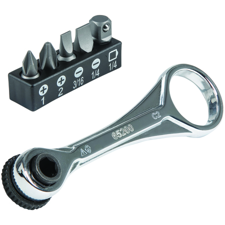 Klein Tools 1/4 in Drive 72 Geared Teeth Hand Ratchet 65200