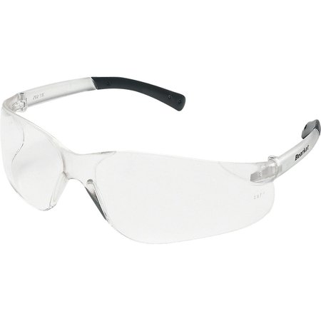 Mcr Safety BearKat Safety Glasses, BK1 Series, UV-AF Anti-Scratch Coating, Wraparound, Frameless, Clear Lens BK110