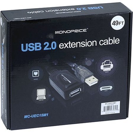 Monoprice Usb 2 A M To A F Ext/ Rept Cable 49 ft. 7532
