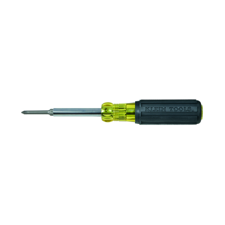 KLEIN TOOLS Multi-Bit Screwdriver, 1/4 in, 5/16 in Drive Size, Phillips, Slotted Style, 4-Piece 32559