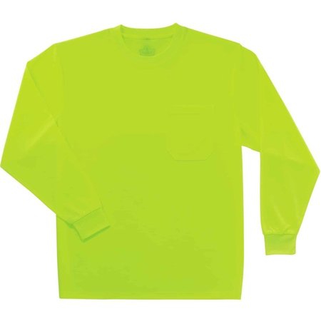 Glowear By Ergodyne Long Sleeve TShirt, Lime, NonCertified, 5XL 8091