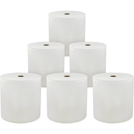 Genuine Joe Genuine Joe Hardwound Paper Towels, 1 Ply, Continuous Roll Sheets, 850 ft, White, 6 PK GJO96850