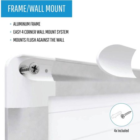 Mastervision 24"x36" Magnetic Steel Whiteboard, Aluminum Frame MA0594830