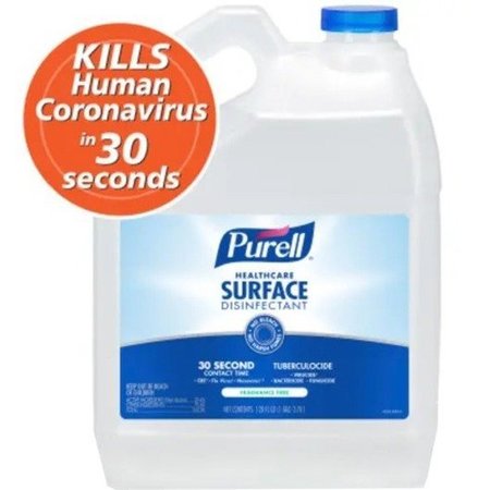 Purell Healthcare Surface Disinfectant, 1 gal. Bottle, Fragrance Free, 4 PK 4340-04