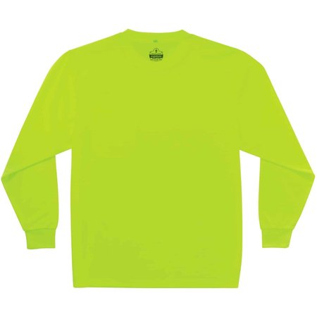Glowear By Ergodyne Long Sleeve T-Shirt, Lime, Non-Certified, S 8091