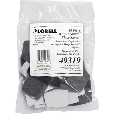 Lorell Wraparound Floor Savers, Gray, Vinyl, PK16 LLR49319