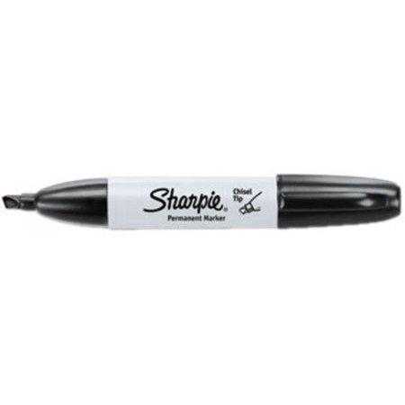 Sharpie Black Permanent Marker, Chisel Tip, 12 PK 38201