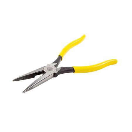 Klein Tools 8 7/16 in D203 Needle Nose Plier, Side Cutter Plastic Dipped Handle D203-8