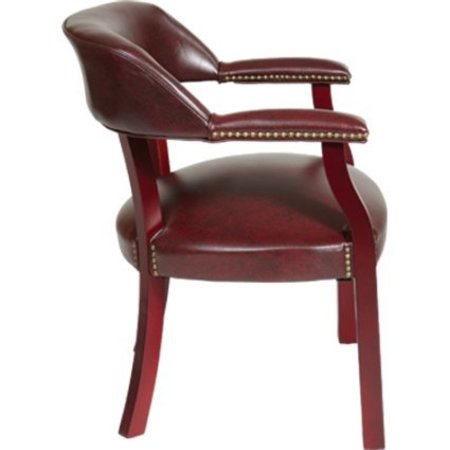 Office Star Ox Blood Traditional Guest Chair, 24 1/2" W 24-1/2" L 30" H, Padded, Vinyl Seat TV230-JT4