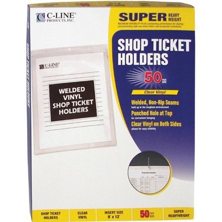 C-Line Products Shop Ticket Holder, Clear, 9 x 12", PK50 80912