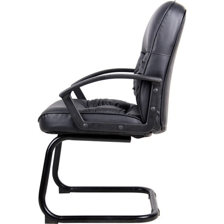 Boss Black Guest Chair, 27" W 28 1/2" L 38" H, Fixed Arms, Molded Foam, Fabric Upholstery Seat B7309