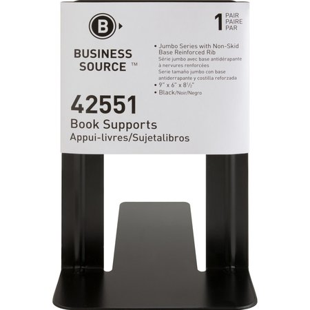 Business Source Book Supports, 8.5"H x 9"W x 6"D, Black 42551