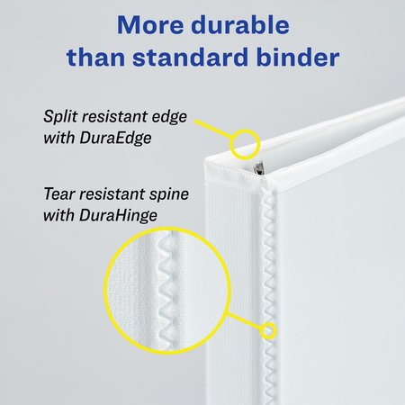 Avery Binder, Durable View, EZD Rings1.5", White 09401