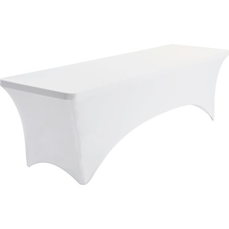 Iceberg White Stretch Fabric Table Cover, 8 Ft. 16533