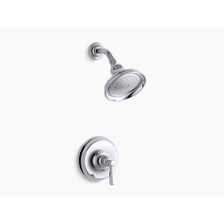 Kohler Bancroft(R) Rite-Temp(R) Shower Valve Trim With Metal Lever Handle And 2.5 Gpm Showerhead TS10583-4-CP