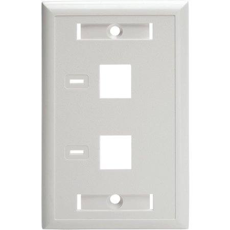 Tripp Lite Keystone Face Plate, 2-Port Dual Outlet N042-001-WH