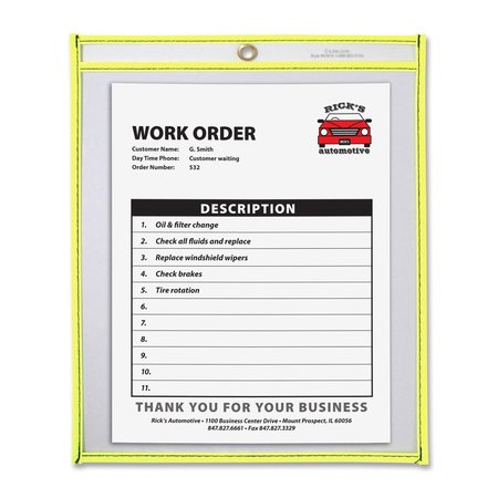 C-Line Products Shop Ticket Holder, Yellow, 9 x 12", PK15 43916