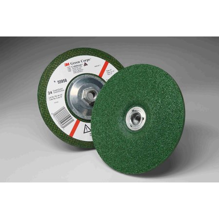 3M Depressed Cntr Wheel, 24 7"x 1/4"x 5/8-11 GRN