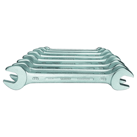 GEDORE Wrench Set, Double Open End, 8 pcs., 6-22mm 6-8