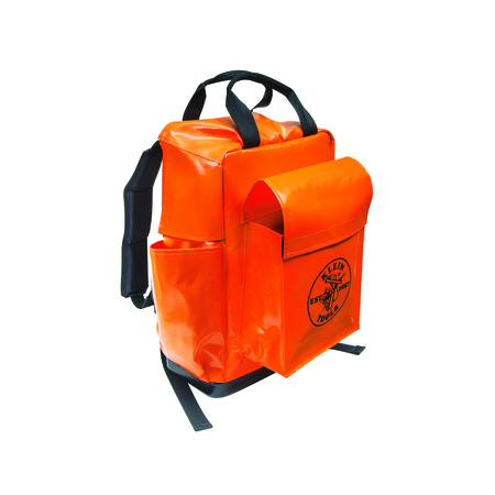 KLEIN TOOLS Backpack, Lineman Backpack, Orange 5185ORA