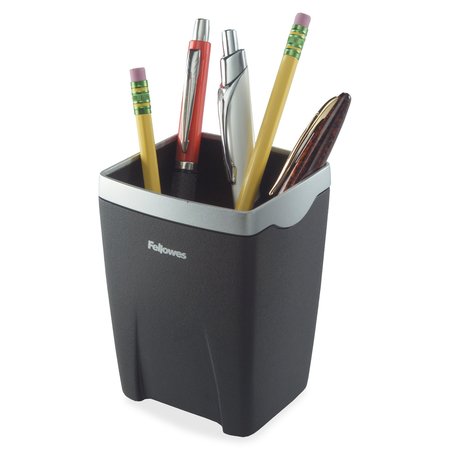 Fellowes Pencil Cup, Black/Silver 8032301