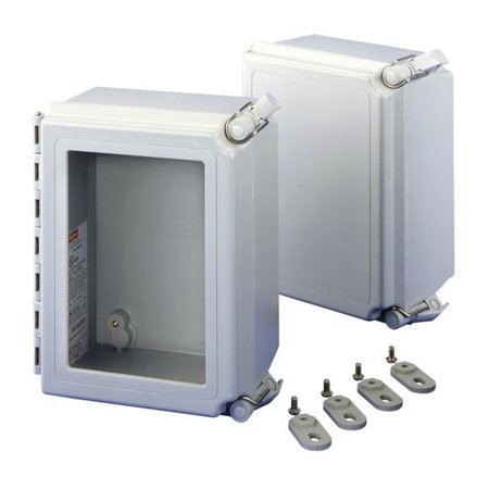 NVENT HOFFMAN Compression-Molded Fiberglass Enclosure, 12 in H, 10 in W, 6 in D, NEMA 4; 4X; 12; 13, Hinged A12106CHSCFG