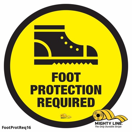 MIGHTY LINE Foot Protection Required, Floor Marking, FOOTPROTREQ16 FOOTPROTREQ16