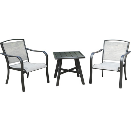 HANOVER Foxhill 3-Piece Commercial-Grade Patio Seating Set FOXHILL3PC-GRY
