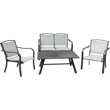 HANOVER Foxhill 4-Piece Patio Seating Set FOXHILL4PC-GRY