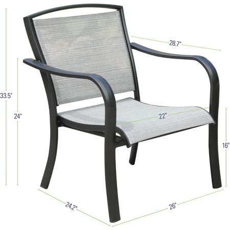 Hanover Foxhill All-Weather Commercial-Grade Aluminum Lounge Chair FOXHLSDCHR-1GMASH