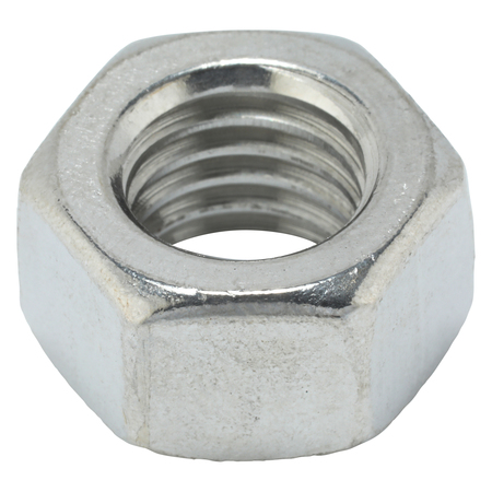 Zoro Select Hex Nut, 1/2"-13, 18-8 Stainless Steel, Not Graded, Plain, 7/16 in Ht, 25 PK U51080.050.0001