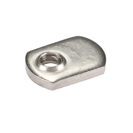 Zoro Select Tab Weld Nut, #10-24, Stainless Steel, 7/16 in Wd, 5/8 in Lg, 3/32 in Ht, 10 PK 1LAE6