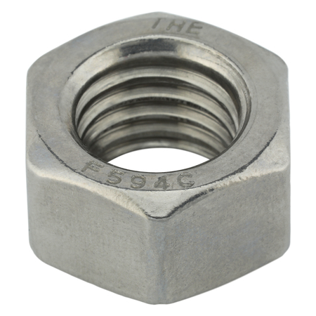 Zoro Select Hex Nut, 5/8"-11, 18-8 Stainless Steel, Not Graded, Plain, 35/64 in Ht, 25 PK U51080.062.0001