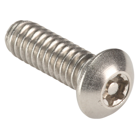 Tamper-Pruf Screws 1/4"-20 x 3/4 in Torx Button Tamper Resistant Screw, 18-8 Stainless Steel, Plain Finish, 25 PK 91260