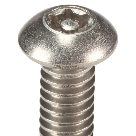 Tamper-Pruf Screws 1/4"-20 x 3/4 in Torx Button Tamper Resistant Screw, 18-8 Stainless Steel, Plain Finish, 25 PK 91260