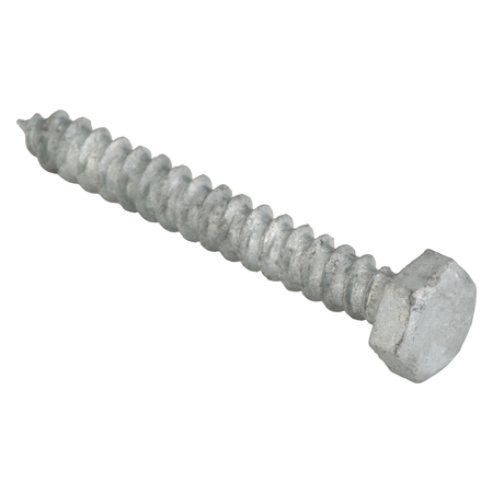 Zoro Select Lag Screw, 1/4 in, 2 in, Steel, Hot Dipped Galvanized Hex External Hex Drive, 900 PK B08450.025.0200