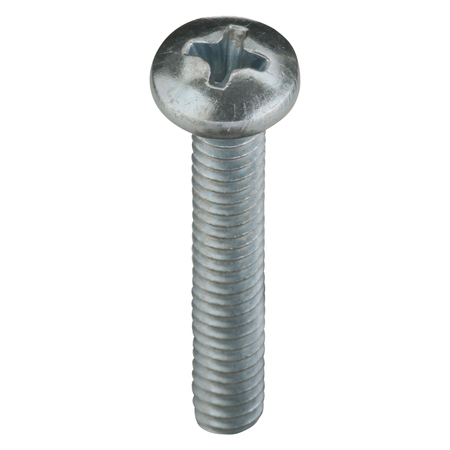 Zoro Select #10-24 x 1-1/4 in Phillips Pan Machine Screw, Zinc Plated Steel, 100 PK U24522.019.0125