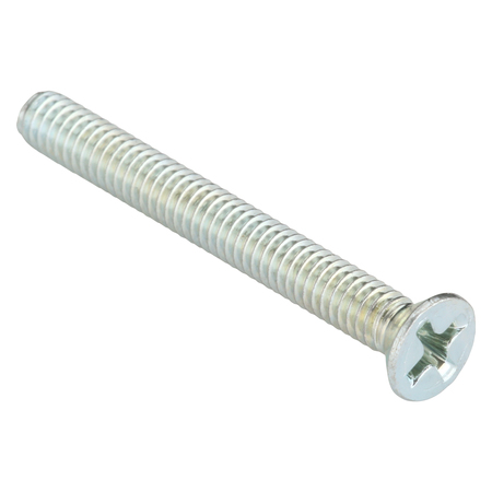 Zoro Select #8-32 x 1-1/2 in Phillips Flat Machine Screw, Zinc Plated Steel, 100 PK U24670.016.0150