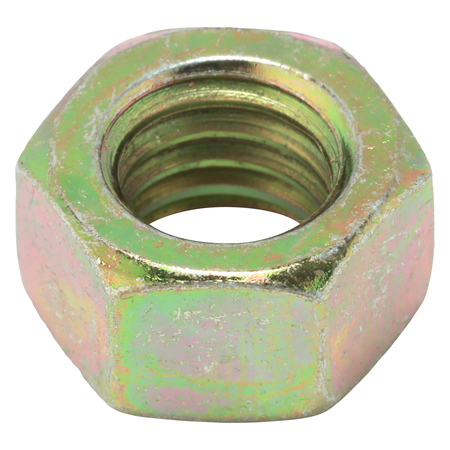 Zoro Select Hex Nut, 3/8"-16, Steel, Grade 8, Zinc Yellow, 21/64 in Ht, 100 PK U04122.037.0001