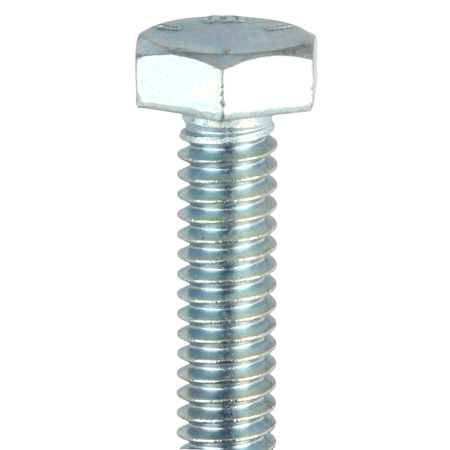 Zoro Select Grade 5, 1/4"-20 Hex Head Cap Screw, Zinc Plated Steel, 1-1/2 in L, 100 PK U01210.025.0150