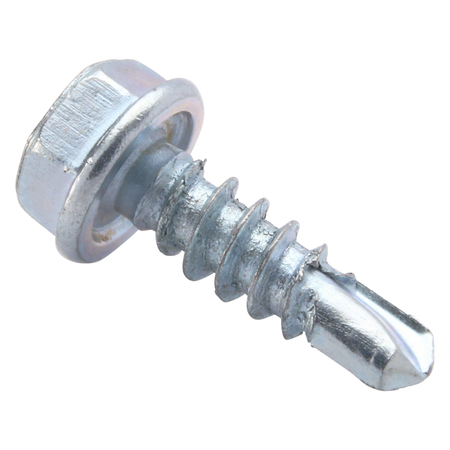 Zoro Select Self-Drilling Screw, #8 x 1/2 in, Zinc Plated Steel Hex Head External Hex Drive, 200 PK U31810.016.0050