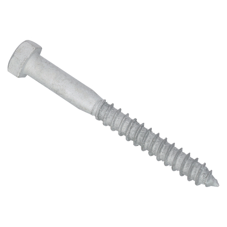 Zoro Select Lag Screw, 3/8 in, 3-1/2 in, Steel, Hot Dipped Galvanized Hex External Hex Drive, 50 PK U08450.037.0350