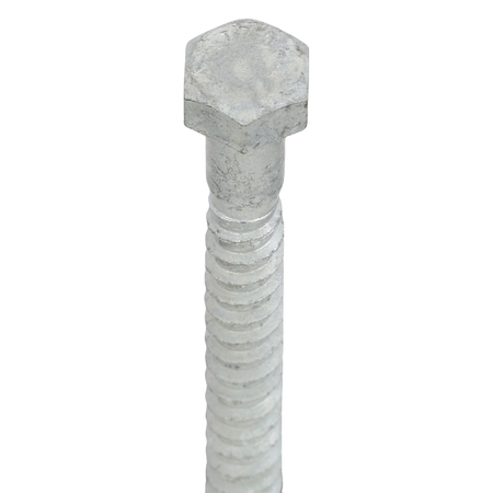 Zoro Select Lag Screw, 3/8 in, 4 in, Steel, Hot Dipped Galvanized Hex External Hex Drive, 50 PK U08450.037.0400