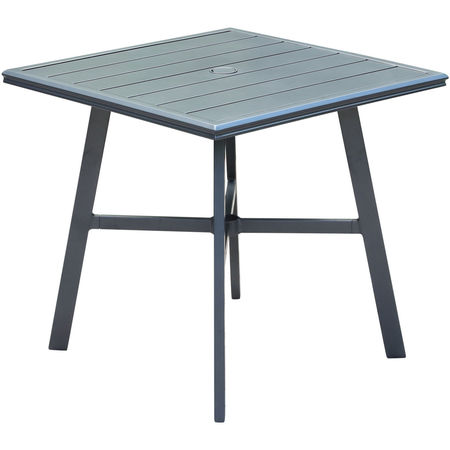 HANOVER All-Weather Commercial-Grade Aluminum 30" Square Slat-Top Bistro Table HANCMDNTBL-30SL
