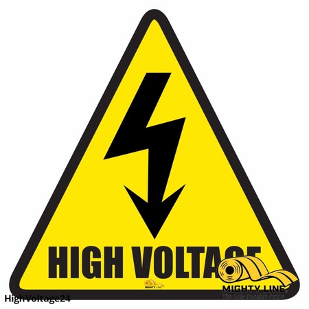 MIGHTY LINE High Voltage Area Floor Sign, Floor Mark, HIGHVOLTAGE24 HIGHVOLTAGE24