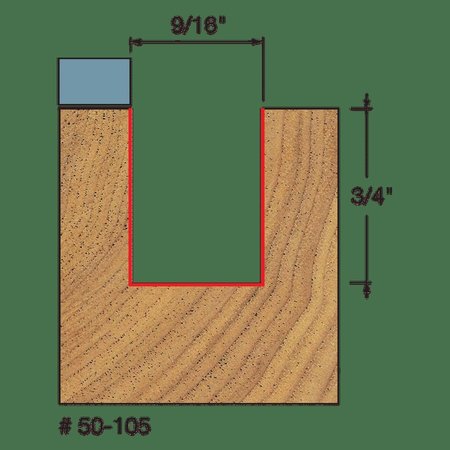 Freud Top Bearing Flush Trim Bit, 9/16" dia. 50-105