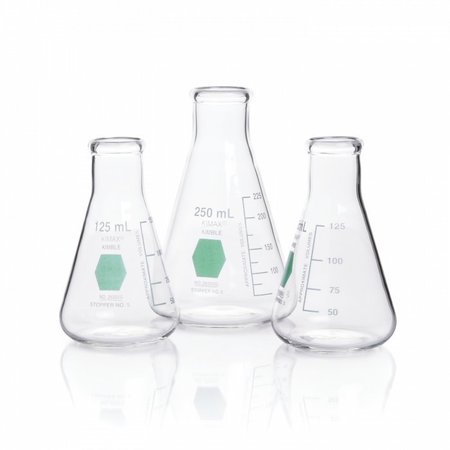 KIMBLE CHASE Erlenmeyer Flask, Narrow Mouth, 500 mL,  26500G-500